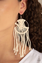 Load image into Gallery viewer, MACRAME, Myself, and I - White Earring 2741e