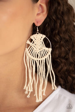 MACRAME, Myself, and I - White Earring 2741e
