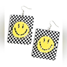 Load image into Gallery viewer, Cheeky Checkerboard - Yellow Earring