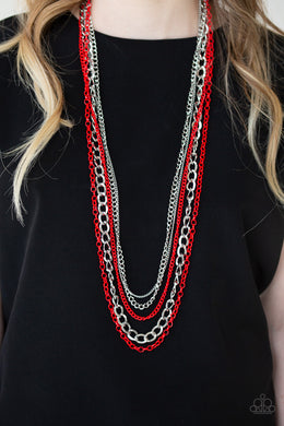Industrial Vibrance  - Red Necklace