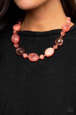 Staycation Stunner - Orange Necklace 1407n
