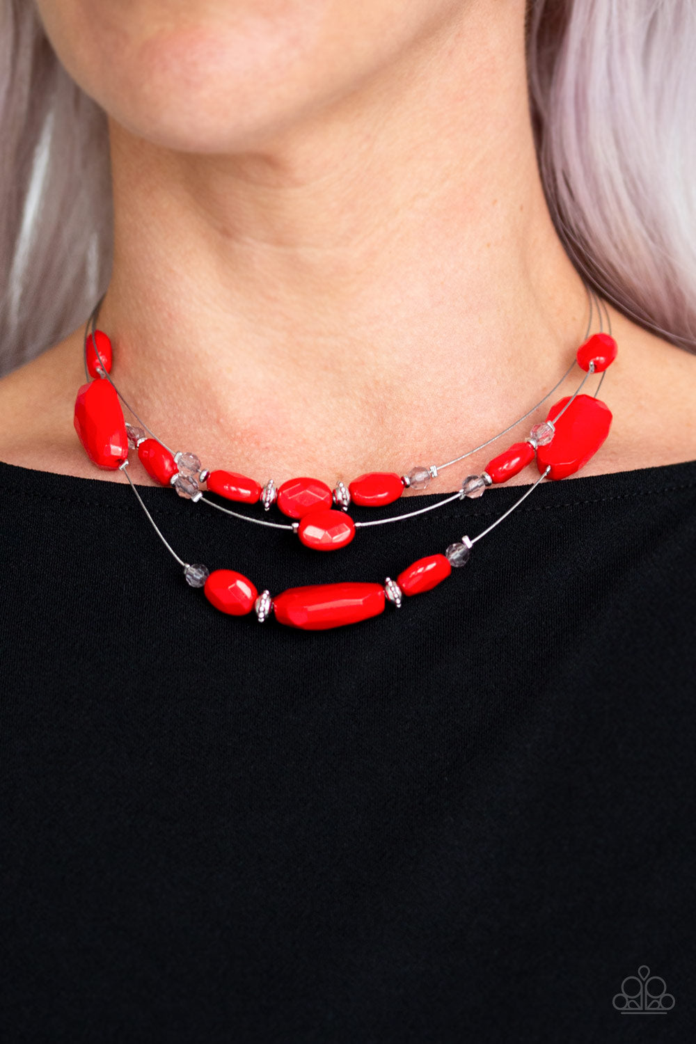 Radiant Reflection - Red Necklace 1028n