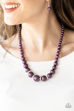 Load image into Gallery viewer, Party Pearls - Purple Necklace 34n