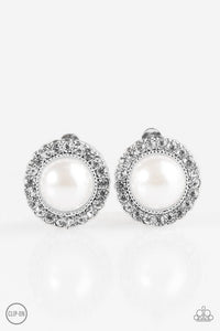 Don’t Forget Your Glass Slipper ! White Clip On Earring 2651E