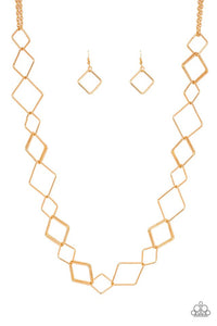 Backed Into A Corner - Gold Necklace 2599N