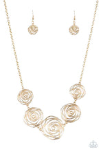 Load image into Gallery viewer, Rosy Rosette &amp; Beat Around The ROSEBUSH - Gold Necklace &amp; Bracelet Set 1220S