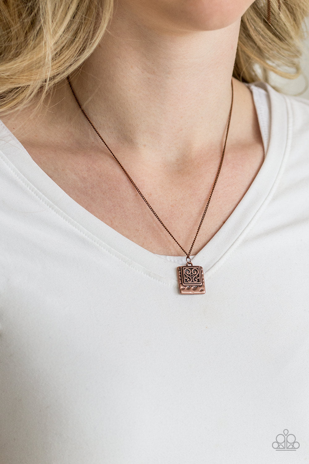 Back To Square One - Copper Necklace