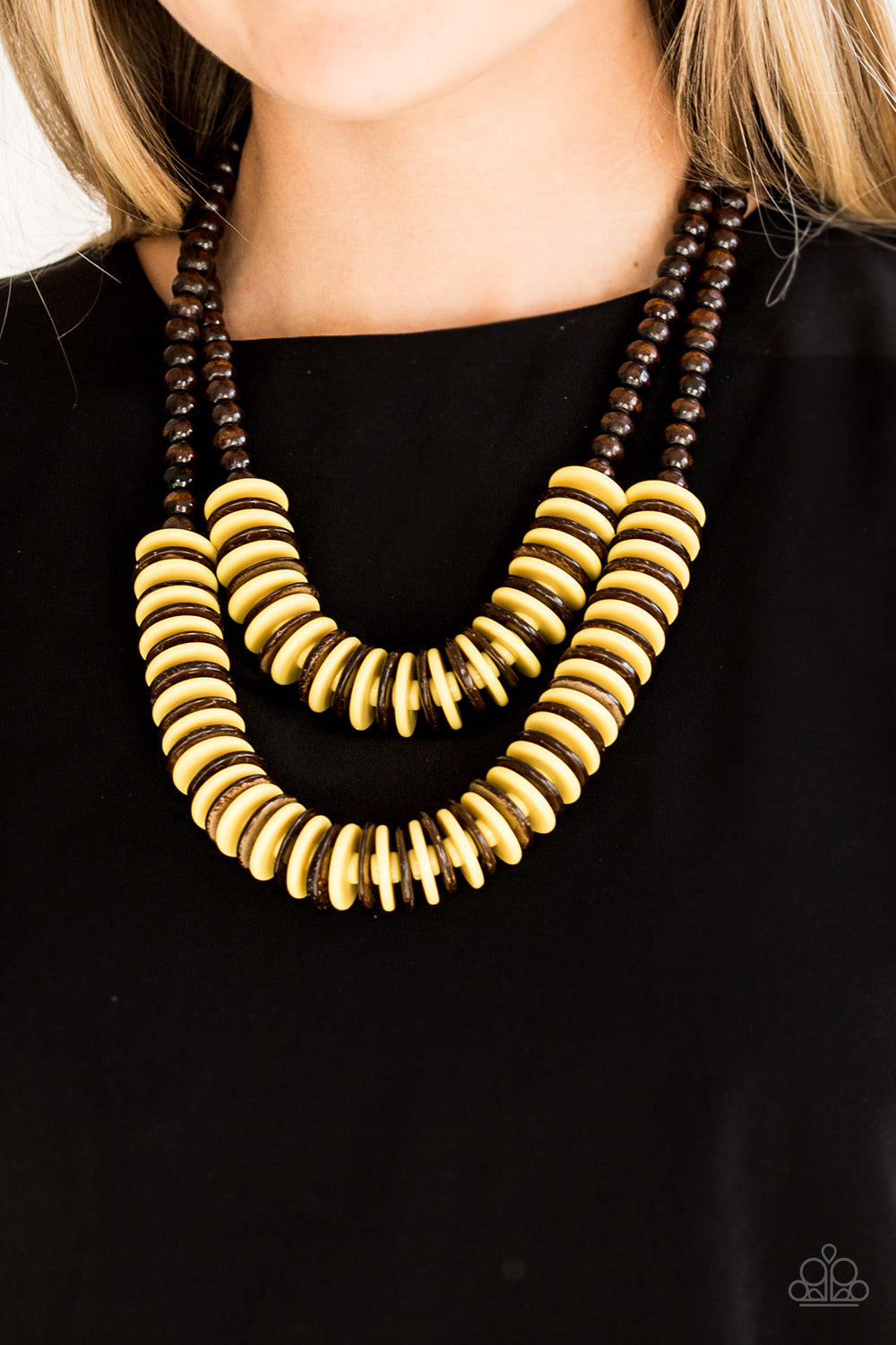 Dominican Disco - Yellow Necklace 1208n