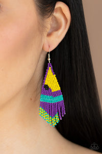 Brightly Beaded - Purple Earring. 2738E