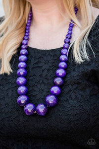 Effortlessly Everglades- Wooden Purple Necklace 1211n