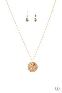 Breezy Palm Trees - Gold Necklace 2608N