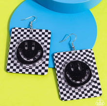 Load image into Gallery viewer, Cheeky Checkerboard - Black Earring