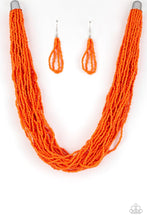 Load image into Gallery viewer, The Show Must CONGO On ! - Orange Seed Bead Necklace 1304N