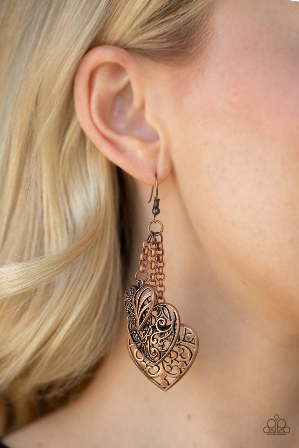 Once Upon A Heart - Copper Earring 106E