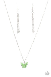 Butterfly Prairies -  Green Necklace 1414n
