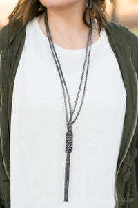 Boom Boom Knock Out - Black Necklace 38n