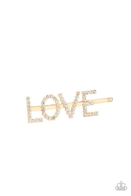 All You Need Is Love - Gold Hair Clip 2747h