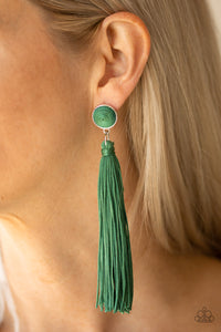 Tightrope Tassel - Green Earring 99E
