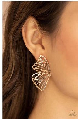 Butterfly Frills - Gold Earring
