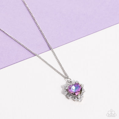 Be Still My Heart - Purple Necklace 1475n