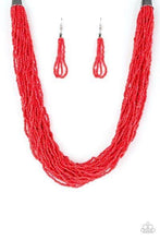 Load image into Gallery viewer, The Show Must CONGO on - Red Seed Bead Necklace 1304N