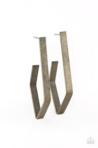 Geo Grand - Brass Earring