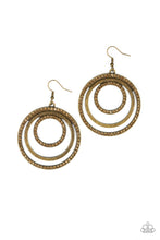 Load image into Gallery viewer, Rippling Refinement - Brass Earring 2698E