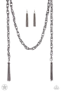 SCARFed for Attention - Gunmetal  Blockbuster Necklace 1273N