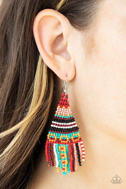 Beaded Bohemian - Red Earring