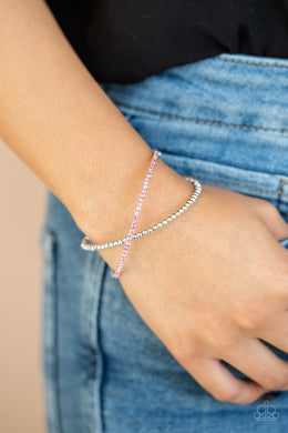 Chicly Crisscrossed - Pink Bracelet 1663B