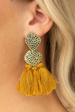 Load image into Gallery viewer, Tenacious Tassel - Yellow Earring 61E