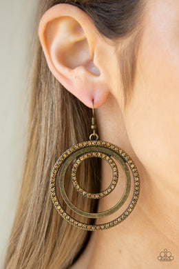 Rippling Refinement - Brass Earring 2698E