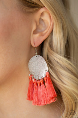 Tassel Tribute -  Orange Earring 27e