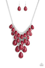 Load image into Gallery viewer, Shop Til You TEARDROP - Red Necklace 60n