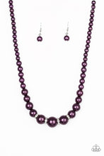 Load image into Gallery viewer, Party Pearls - Purple Necklace 34n