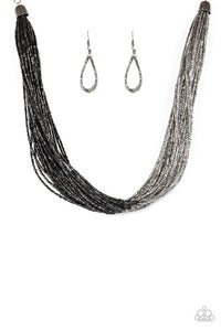 Flashy Fashion - Black Necklace 78n
