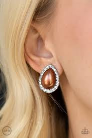 Old Hollywood Opulence - Brown Earring