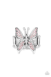 Blinged Out Butterfly - Pink Ring 3066r