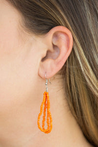 The Show Must CONGO On ! - Orange Seed Bead Necklace 1304N