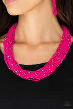 Load image into Gallery viewer, Summer Samba - Pink Seed Bead Necklace 606n