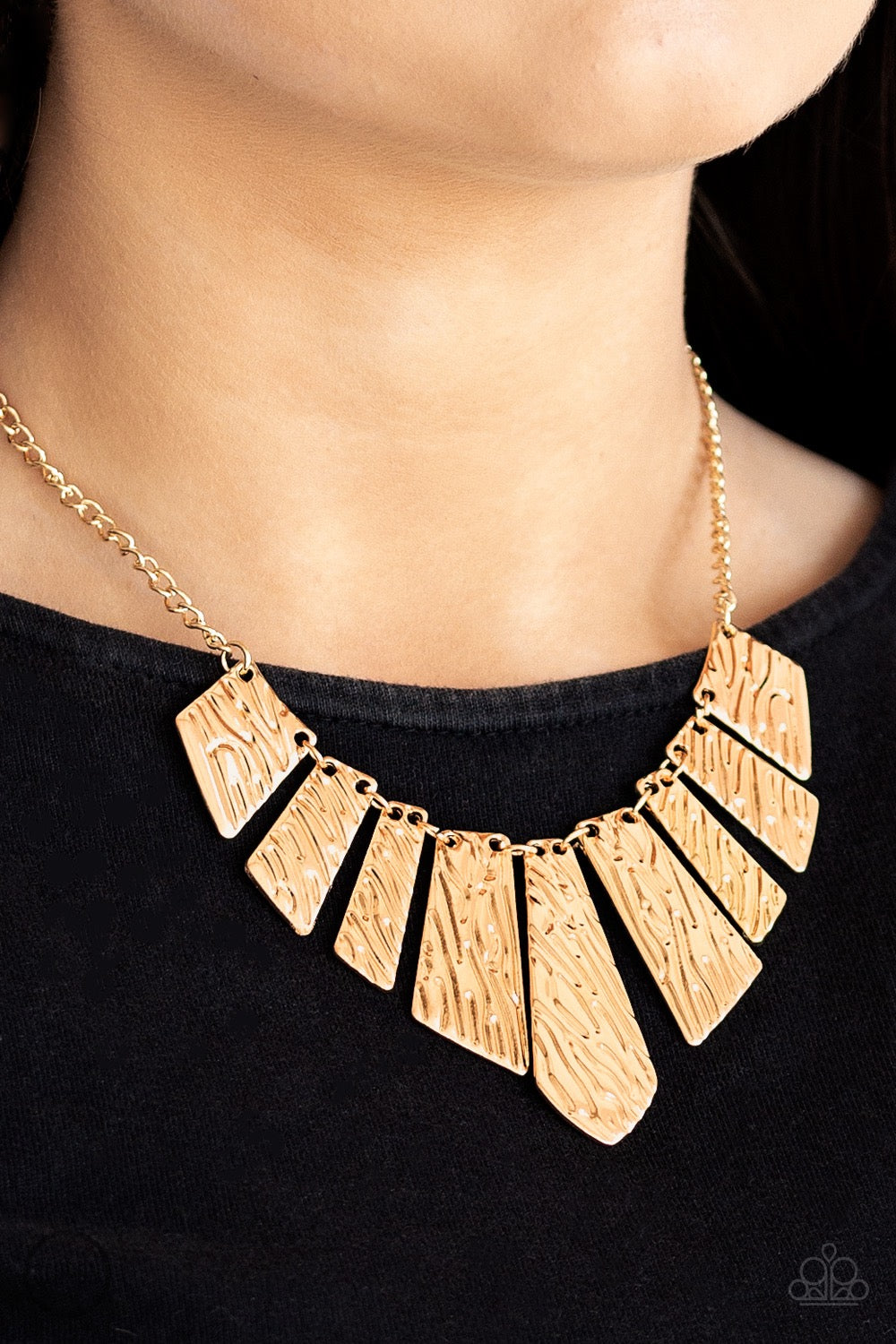 Texture Tigress - Gold  Necklace 37n