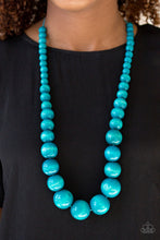 Load image into Gallery viewer, Effortlessly Everglades - Wooden Blue  Necklace 901n
