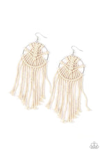Load image into Gallery viewer, MACRAME, Myself, and I - White Earring 2741e