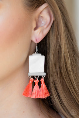 Tassel Retreat - Orange Earring 26E