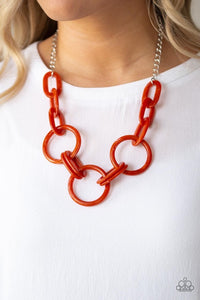 Turn Up The Heat -Orange Necklace 16n