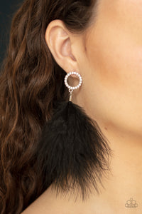 BOA Down  - Black Earring 2733E