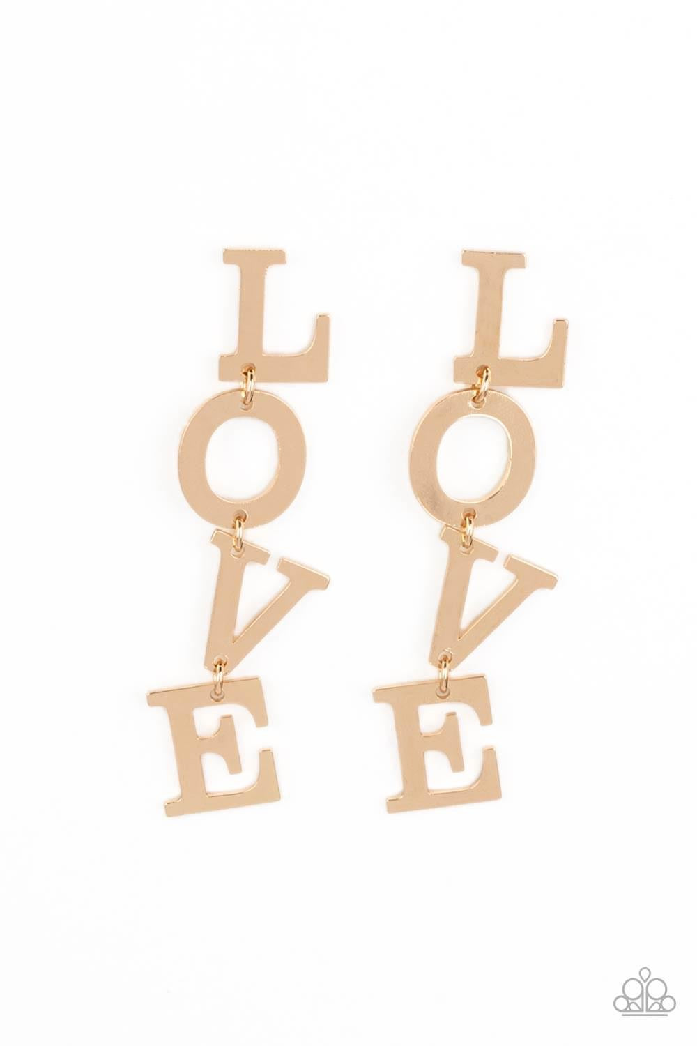 Love - Gold Earring 2916e