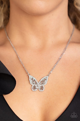 Baroque Butterfly & Butterfly Bella - White Necklace and Bracelet Set