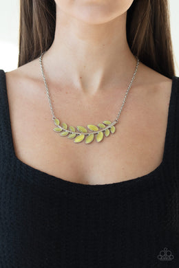 Frosted Foliage  - Yellow Necklace 1179n