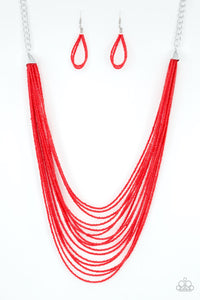 Peacefully Pacific- Red Necklace 67n